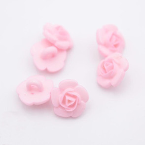 Bouton Fleur rose coloris rose - 12 mm