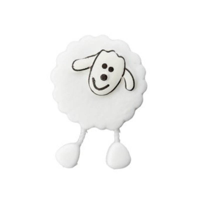 Bouton mouton avec pieds blanc