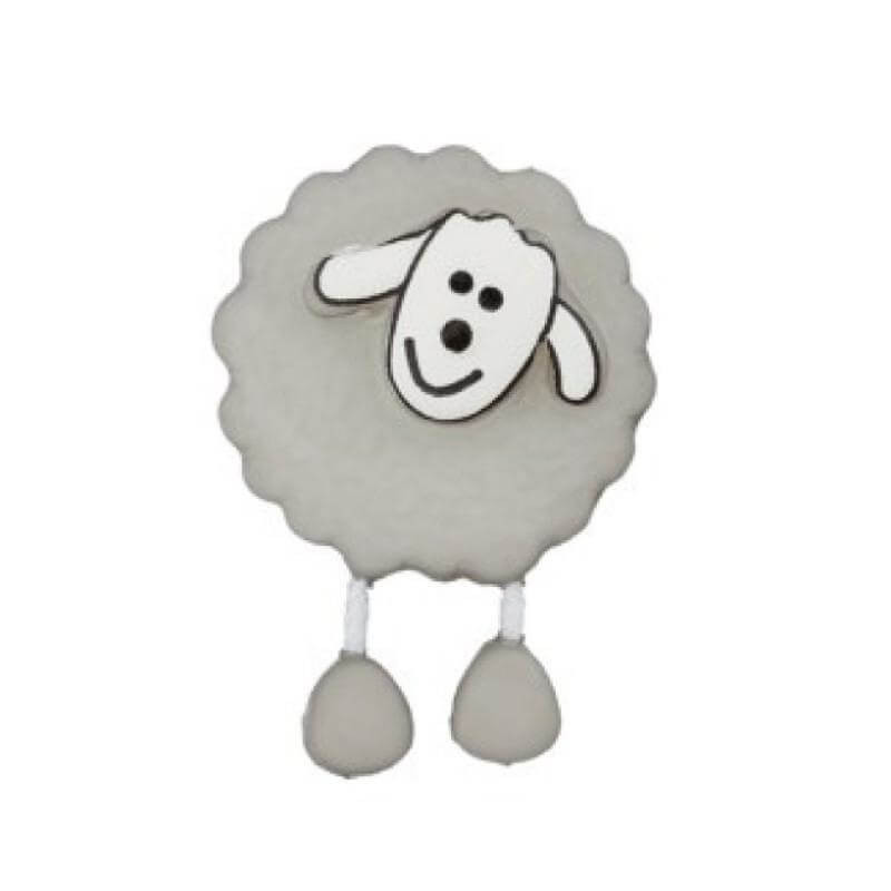 Bouton mouton avec pieds gris