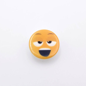Bouton smiley jaune - 18 mm