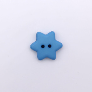 Bouton bleu forme d'étoile - 15 mm