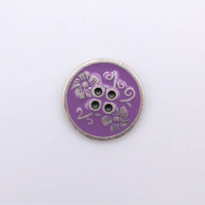 Bouton métal émaillé violet - 20 mm
