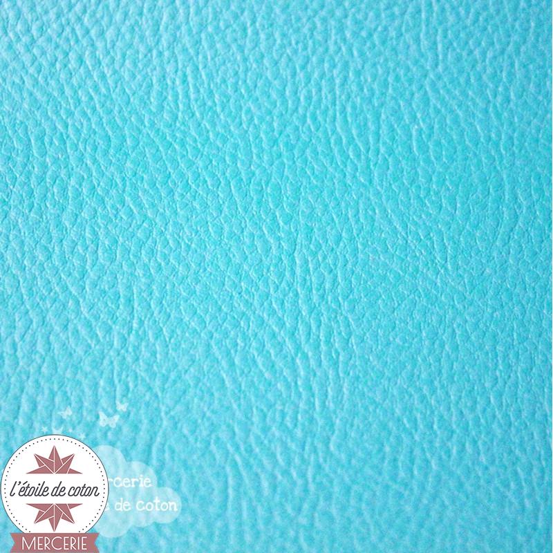 Coupon 50 x 70 cm - simili cuir fin turquoise