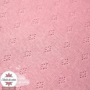 Jersey maille ajourée rose
